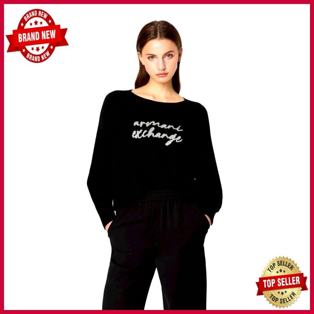 Wool Blend Crewneck Pullover Sweater with Logo, Long Sleeve, Regular Fit